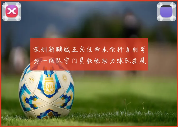 深圳新鹏城正式任命米伦科吉利奇为一线队守门员教练助力球队发展